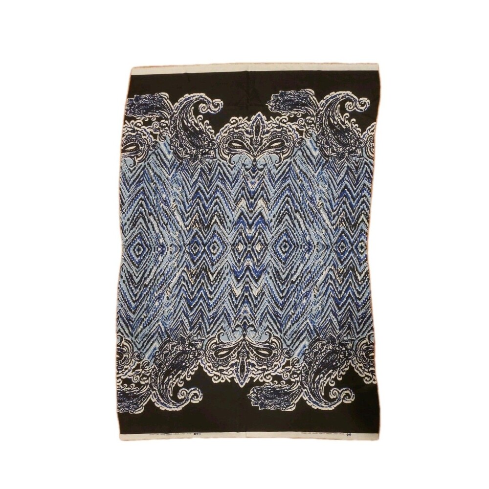 Studio Line Caravel Samsung Fabric 1 Yard 58" Black White Blue Nautical Abstract